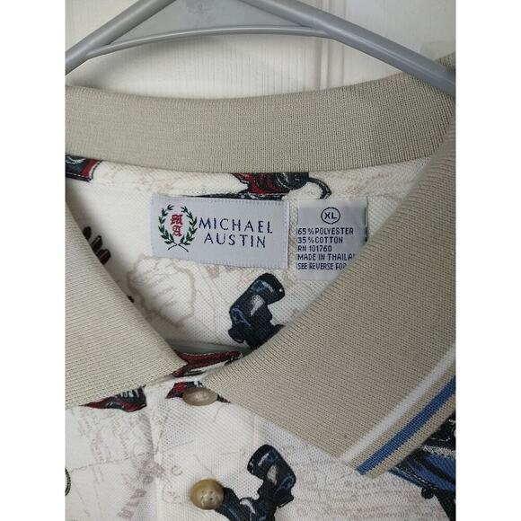 Michael Austin Men XL Polo Pullover Short Sleeve Classic Cars Polo Shirt - Picture 4 of 8